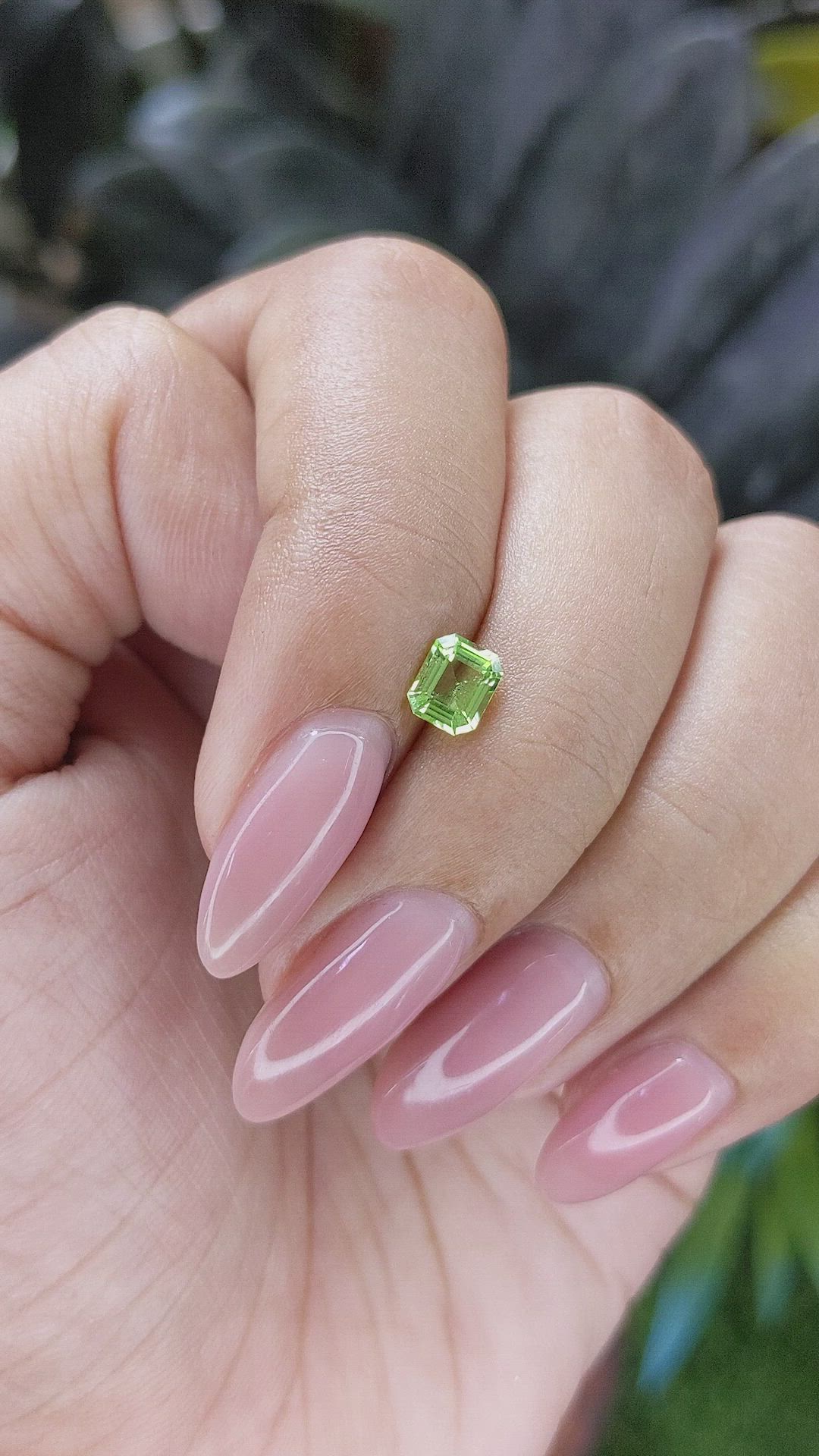 0.59 Ct. Green (Lime Green) Peridot from Tanzania Size Video