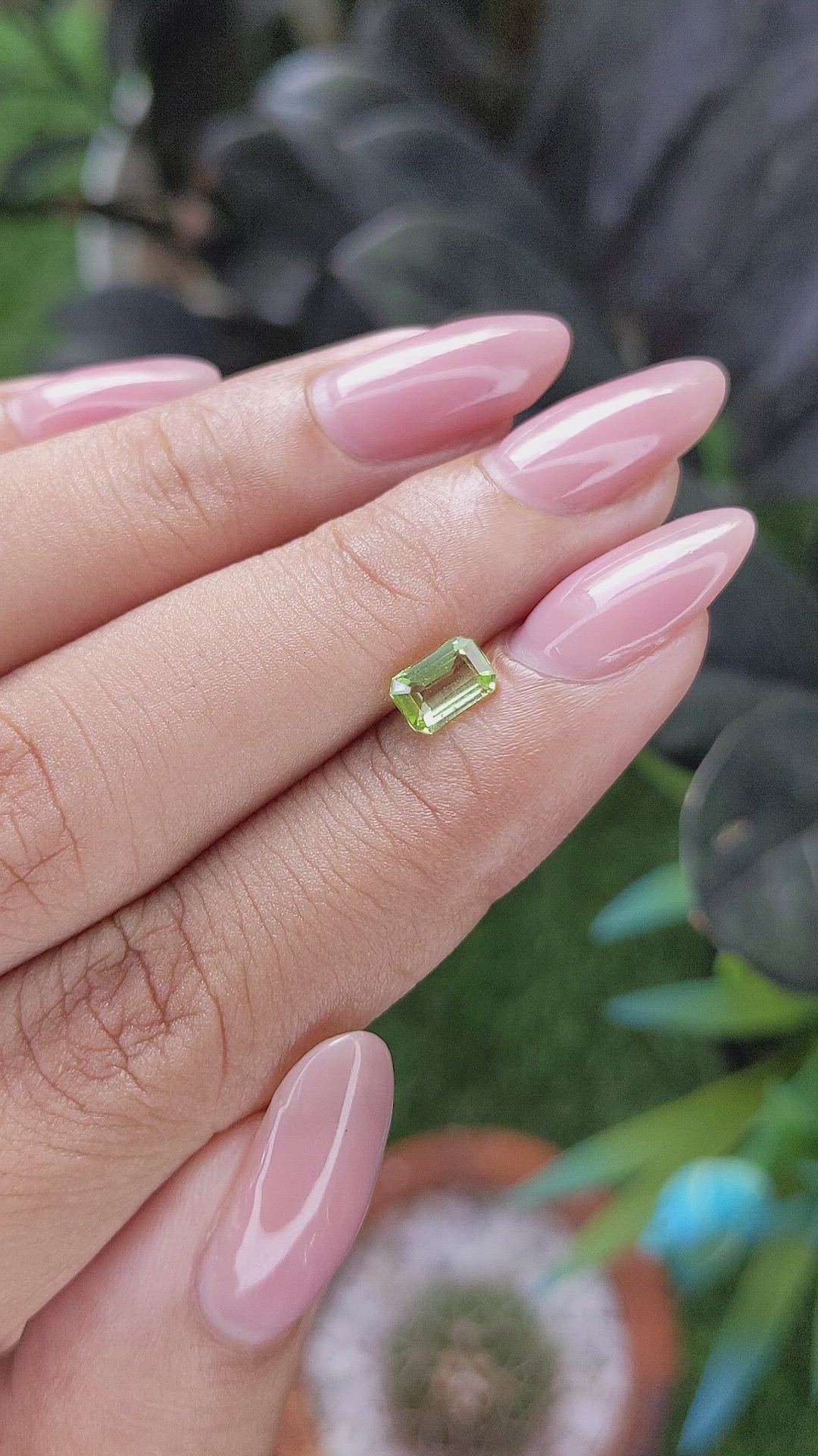 0.66 Ct. Green (Lime Green) Peridot from Tanzania Size Video