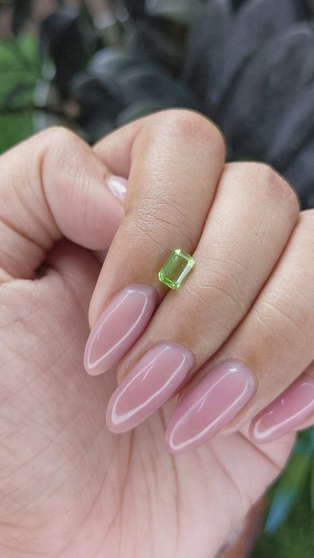 0.66 Ct. Green (Lime Green) Peridot from Tanzania Size Video