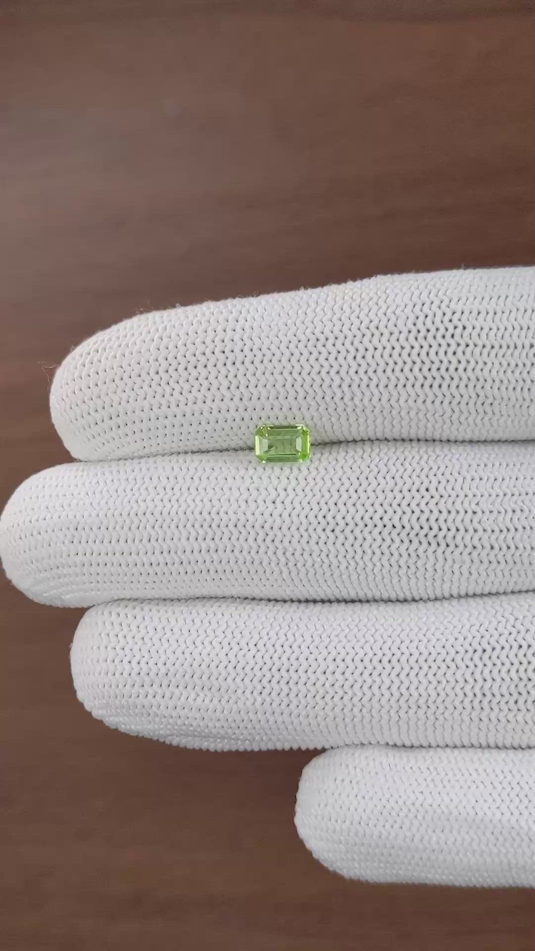 0.66 Ct. Green (Lime Green) Peridot from Tanzania Size Video