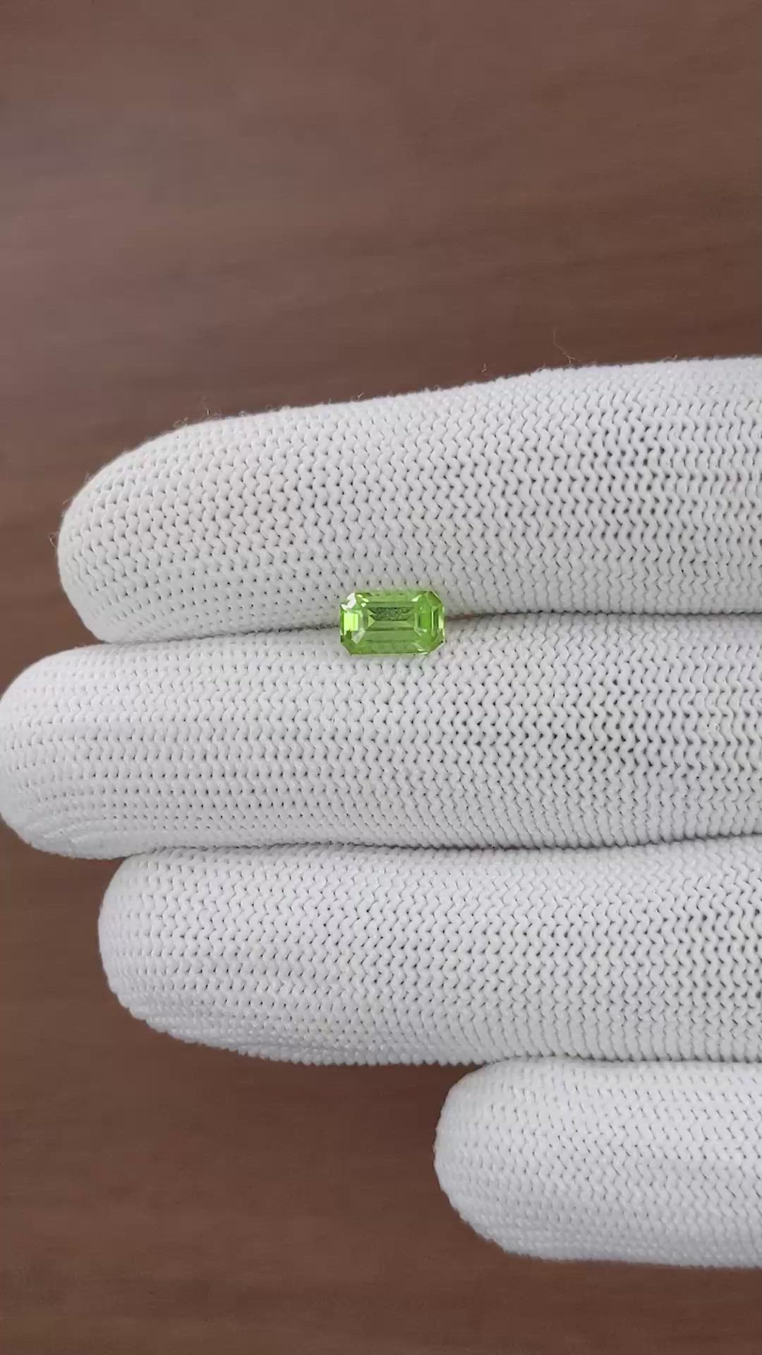 1.18 Ct. Green (Lime Green) Peridot from Tanzania Size Video