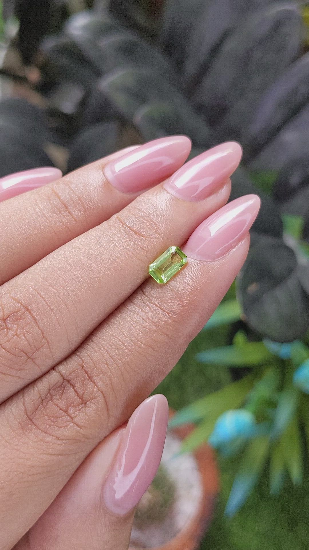 0.65 Ct. Green (Lime Green) Peridot from Tanzania Size Video