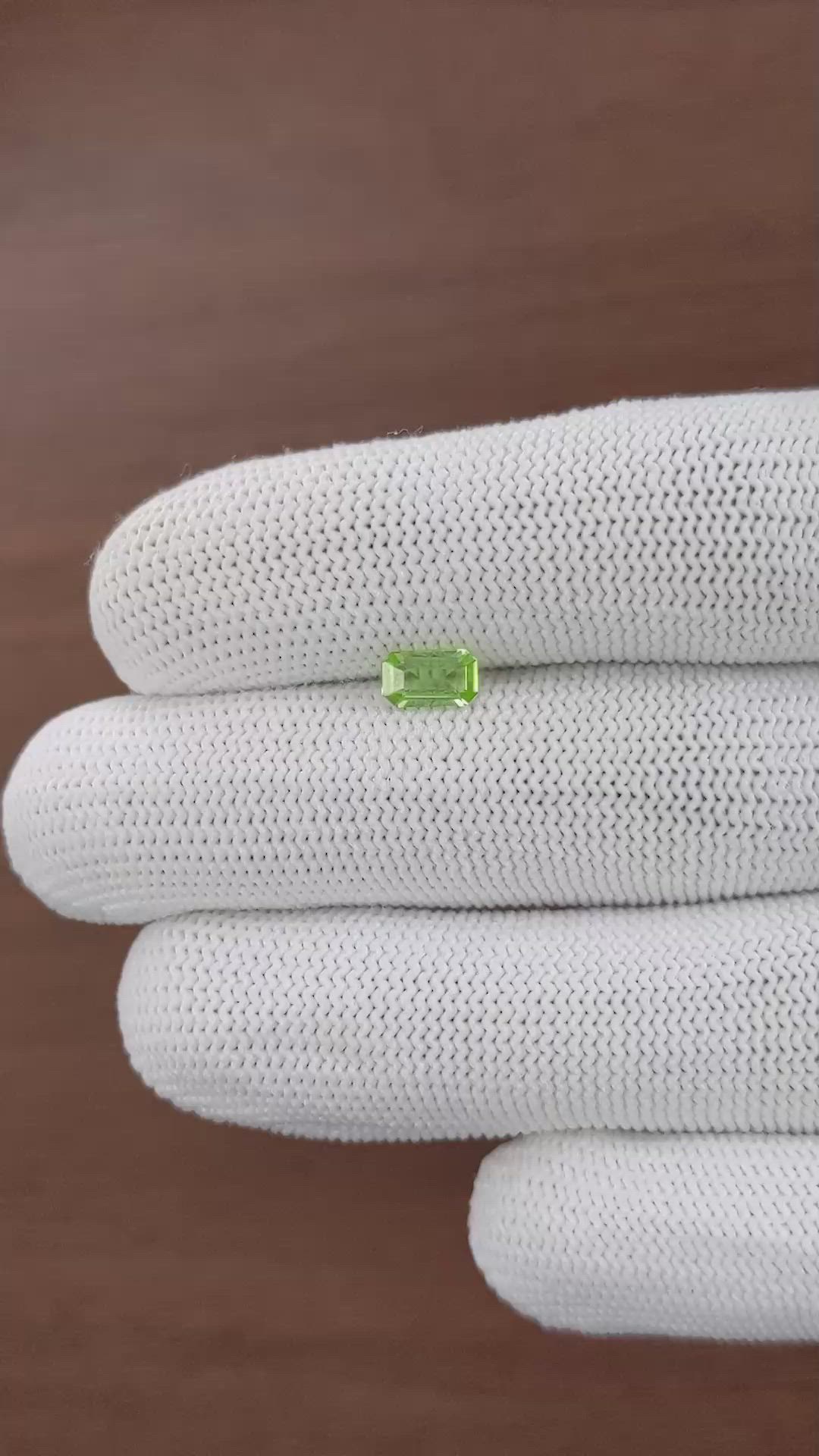 0.65 Ct. Green (Lime Green) Peridot from Tanzania Size Video