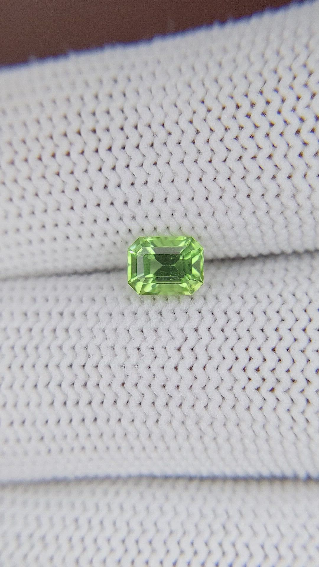 0.73 Ct. Green (Lime Green) Peridot from Tanzania Size Video