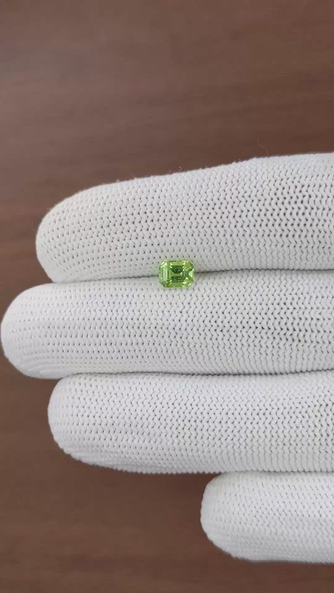 0.73 Ct. Green (Lime Green) Peridot from Tanzania Size Video