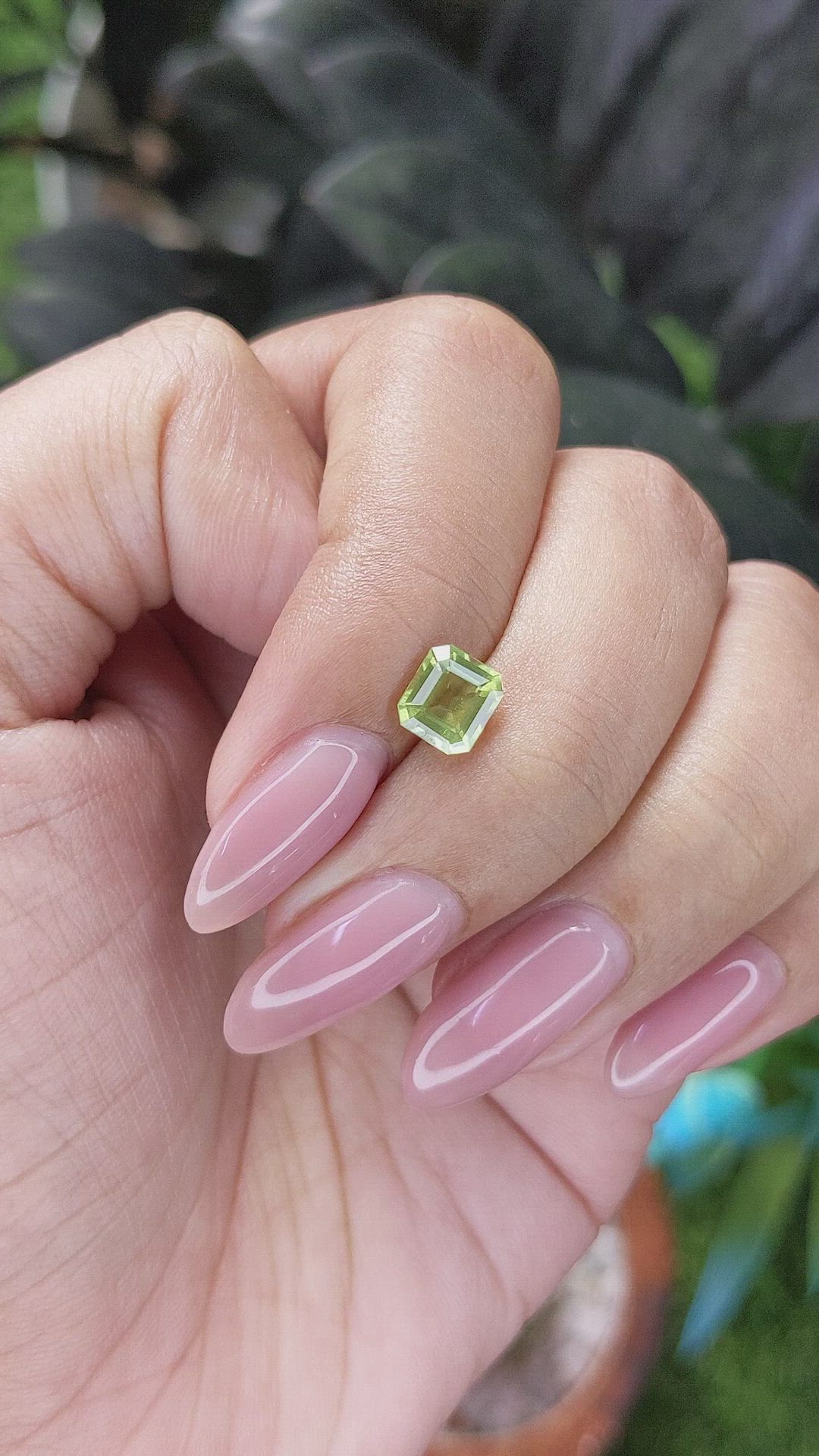 0.99 Ct. Yellowish Green Peridot from Tanzania Size Video