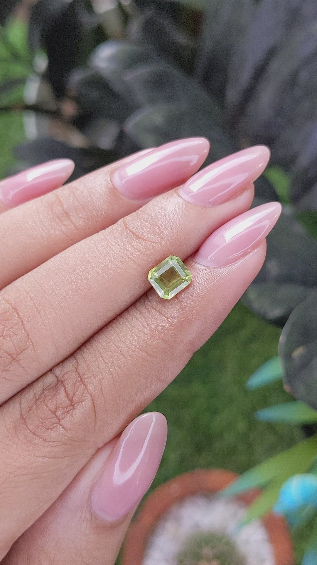 0.99 Ct. Yellowish Green Peridot from Tanzania Size Video