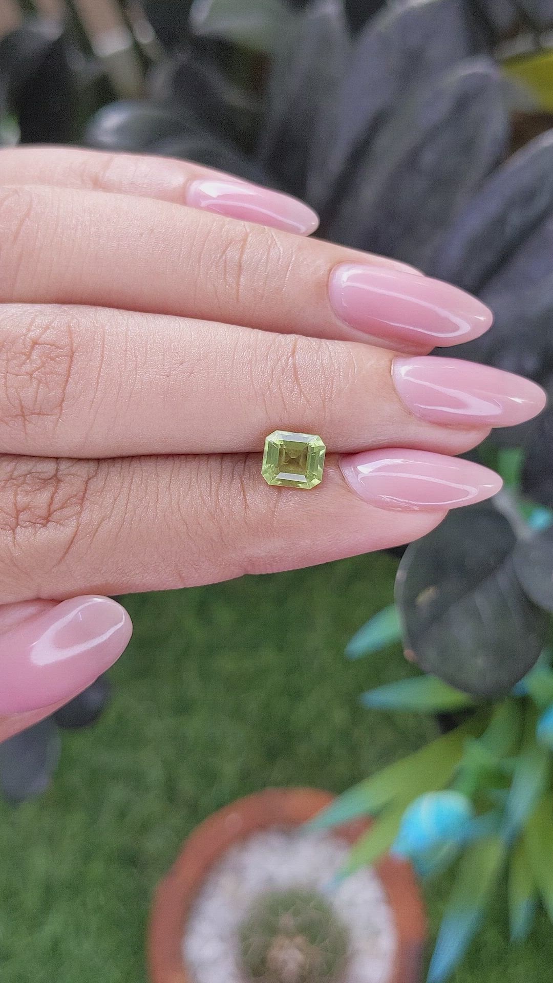 0.99 Ct. Yellowish Green Peridot from Tanzania Size Video