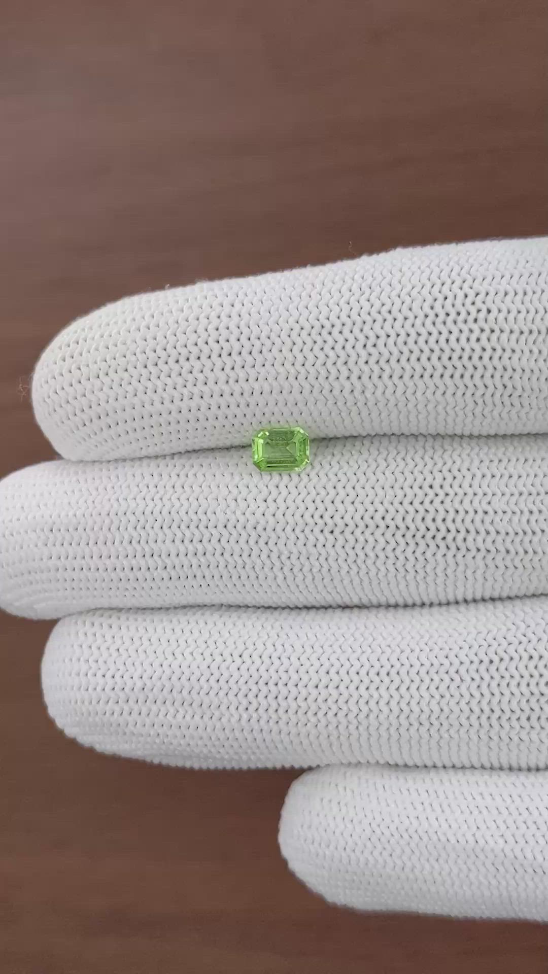 0.56 Ct. Green (Lime Green) Peridot from Tanzania Size Video