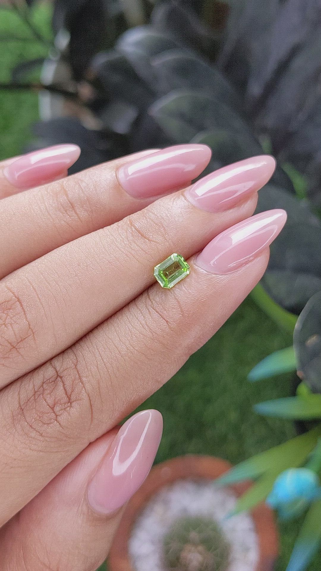 0.56 Ct. Green (Lime Green) Peridot from Tanzania Size Video