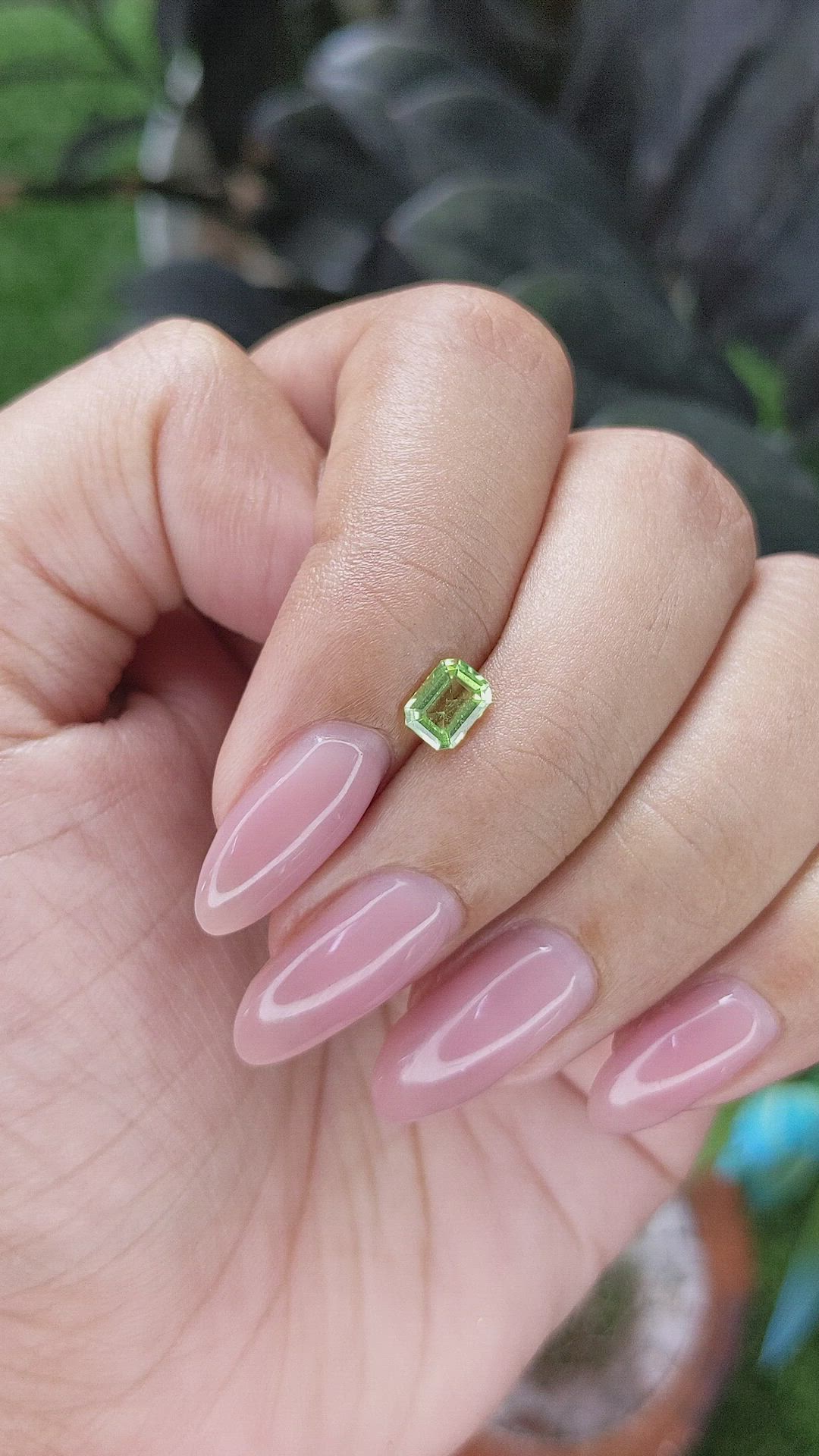 0.56 Ct. Green (Lime Green) Peridot from Tanzania Size Video