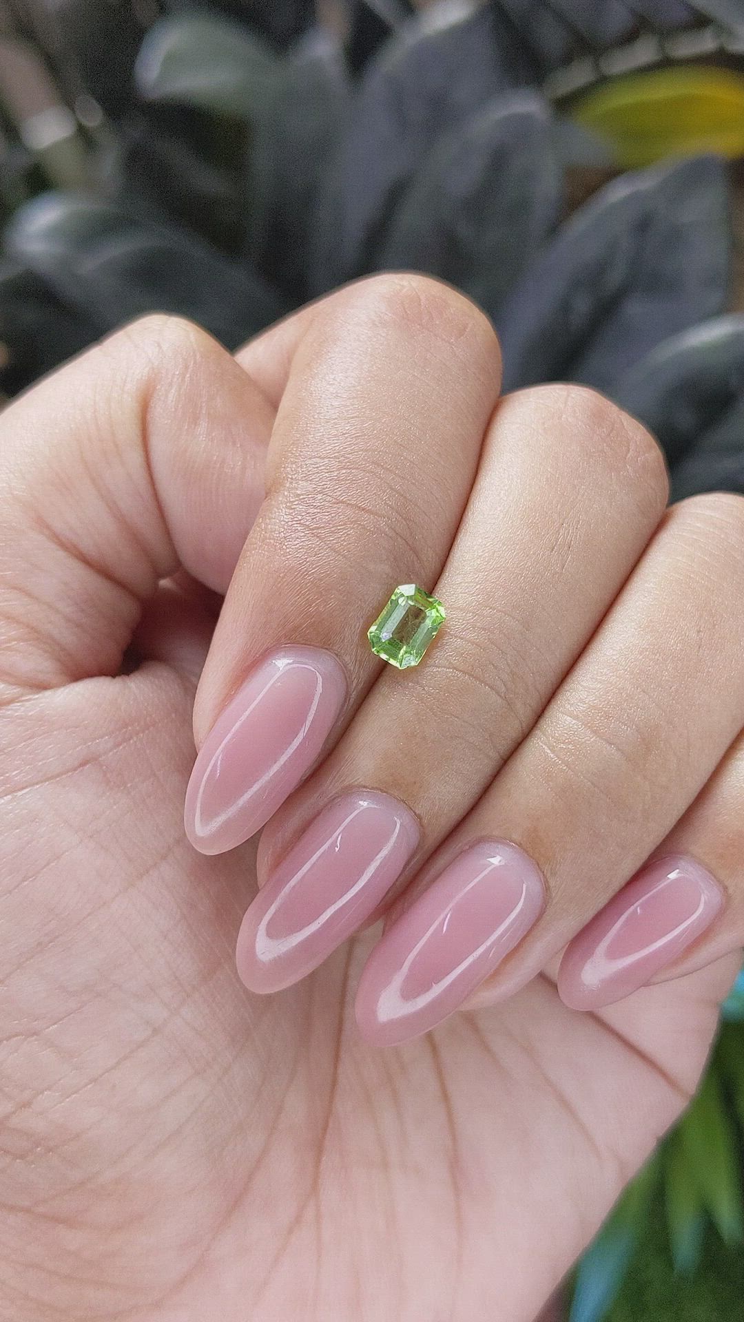 0.65 Ct. Green (Lime Green) Peridot from Tanzania Size Video