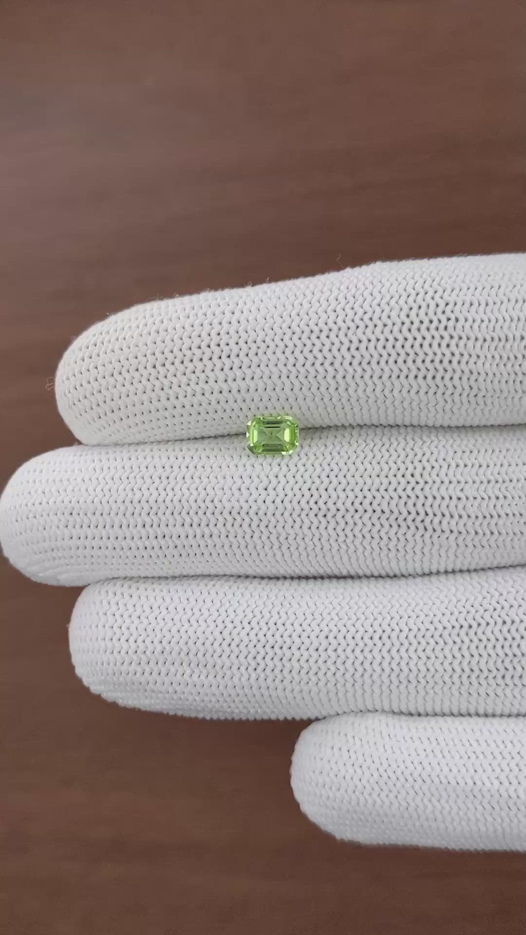 0.65 Ct. Green (Lime Green) Peridot from Tanzania Size Video