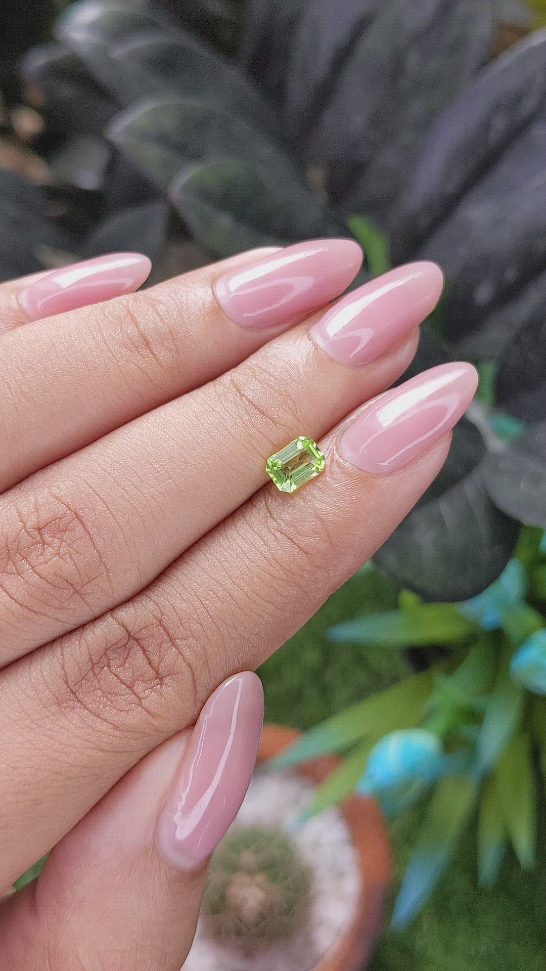 0.65 Ct. Green (Lime Green) Peridot from Tanzania Size Video