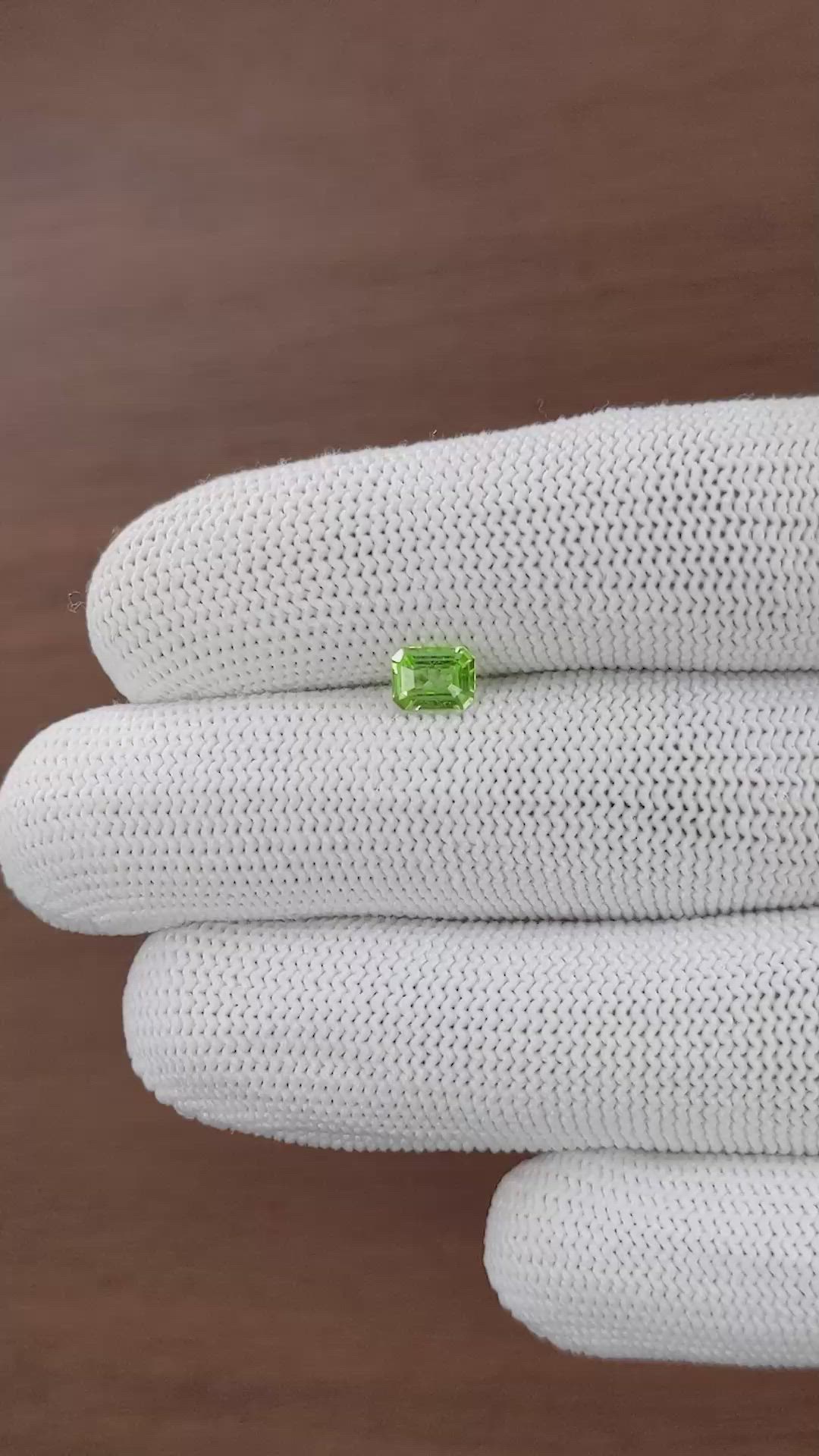 0.63 Ct. Green (Lime Green) Peridot from Tanzania Size Video