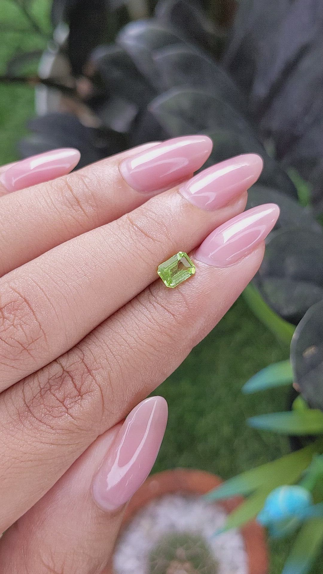 0.63 Ct. Green (Lime Green) Peridot from Tanzania Size Video