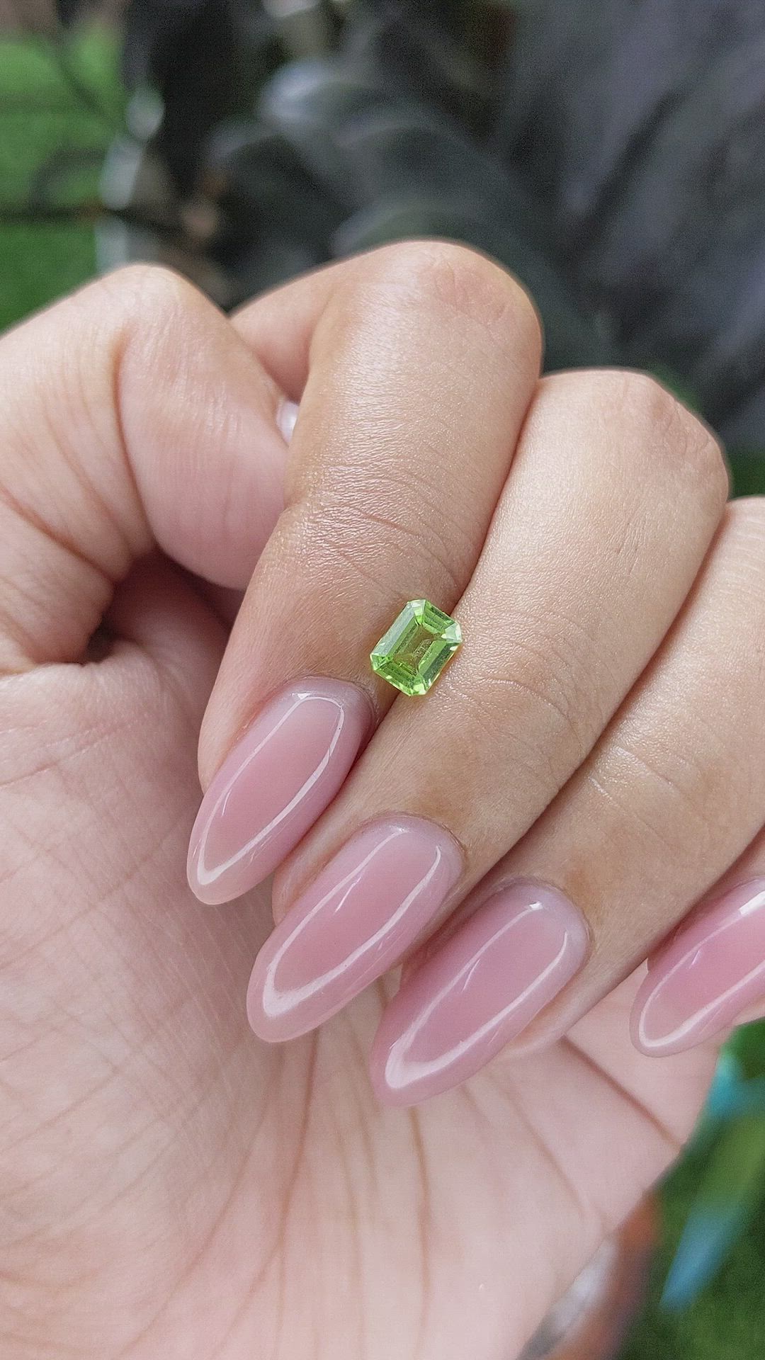 0.63 Ct. Green (Lime Green) Peridot from Tanzania Size Video