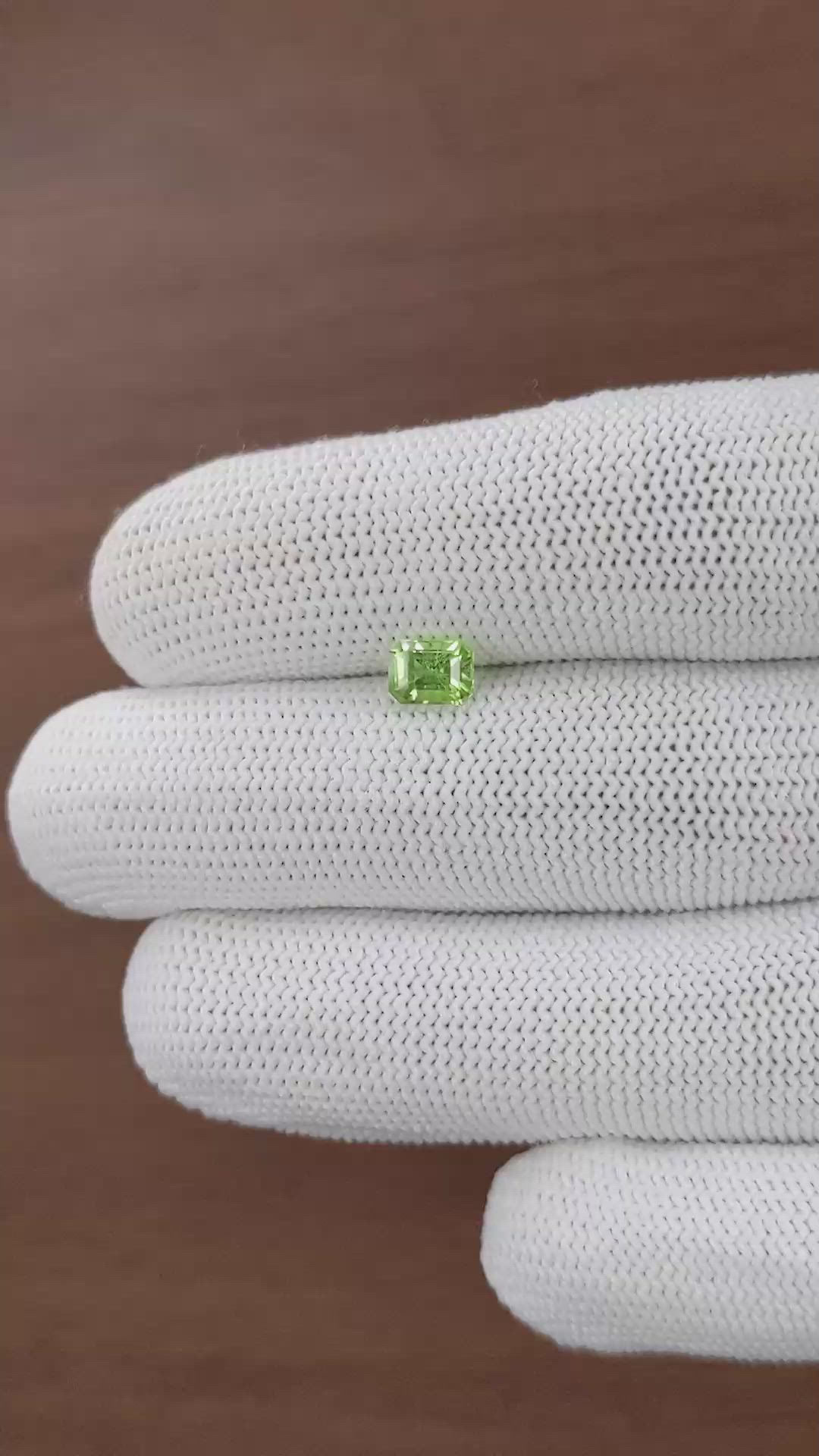 0.82 Ct. Green (Lime Green) Peridot from Tanzania Size Video