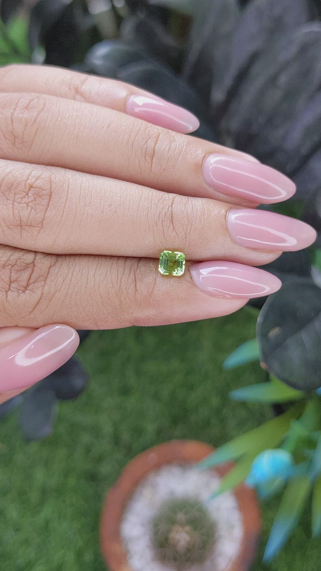 0.56 Ct. Green (Lime Green) Peridot from Tanzania Size Video
