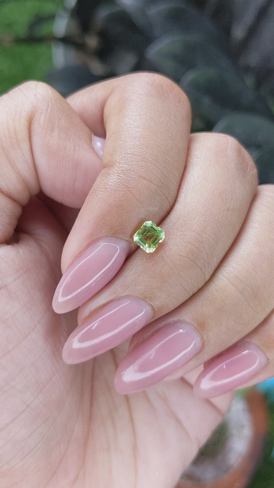 0.56 Ct. Green (Lime Green) Peridot from Tanzania Size Video