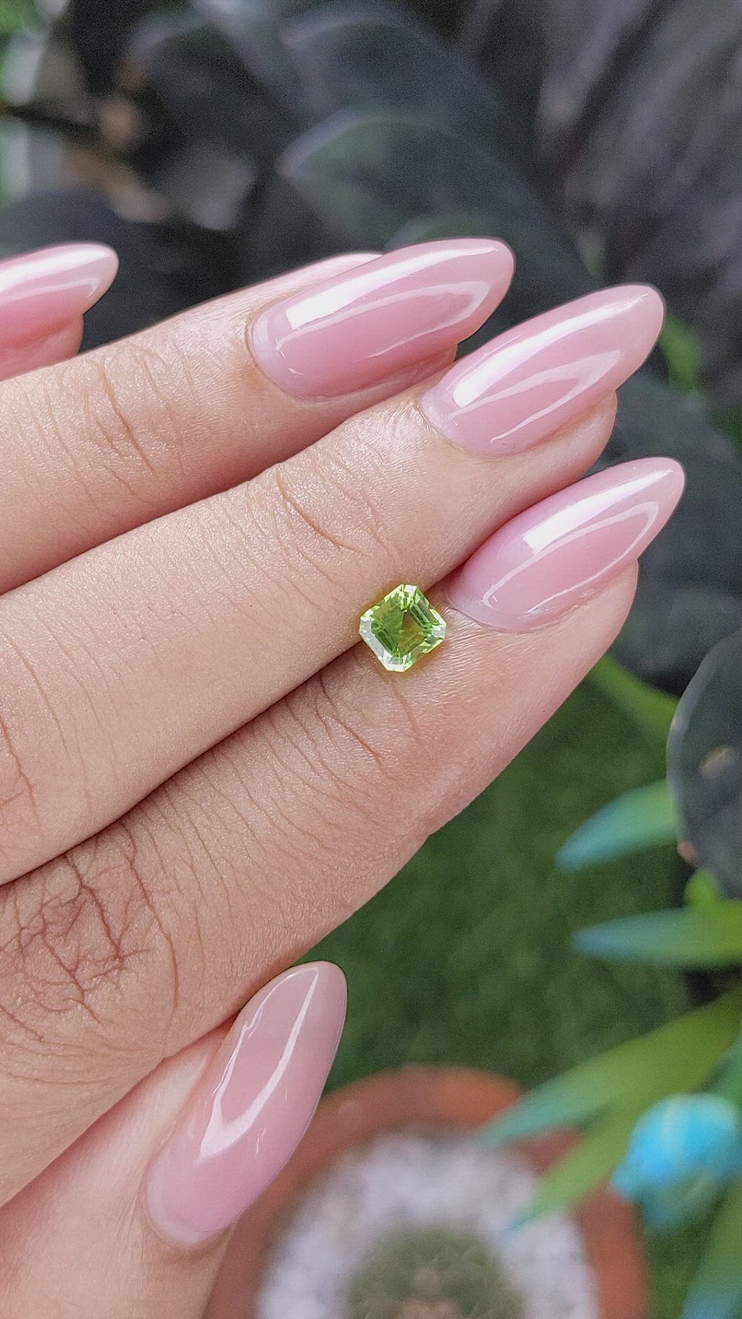 0.56 Ct. Green (Lime Green) Peridot from Tanzania Size Video
