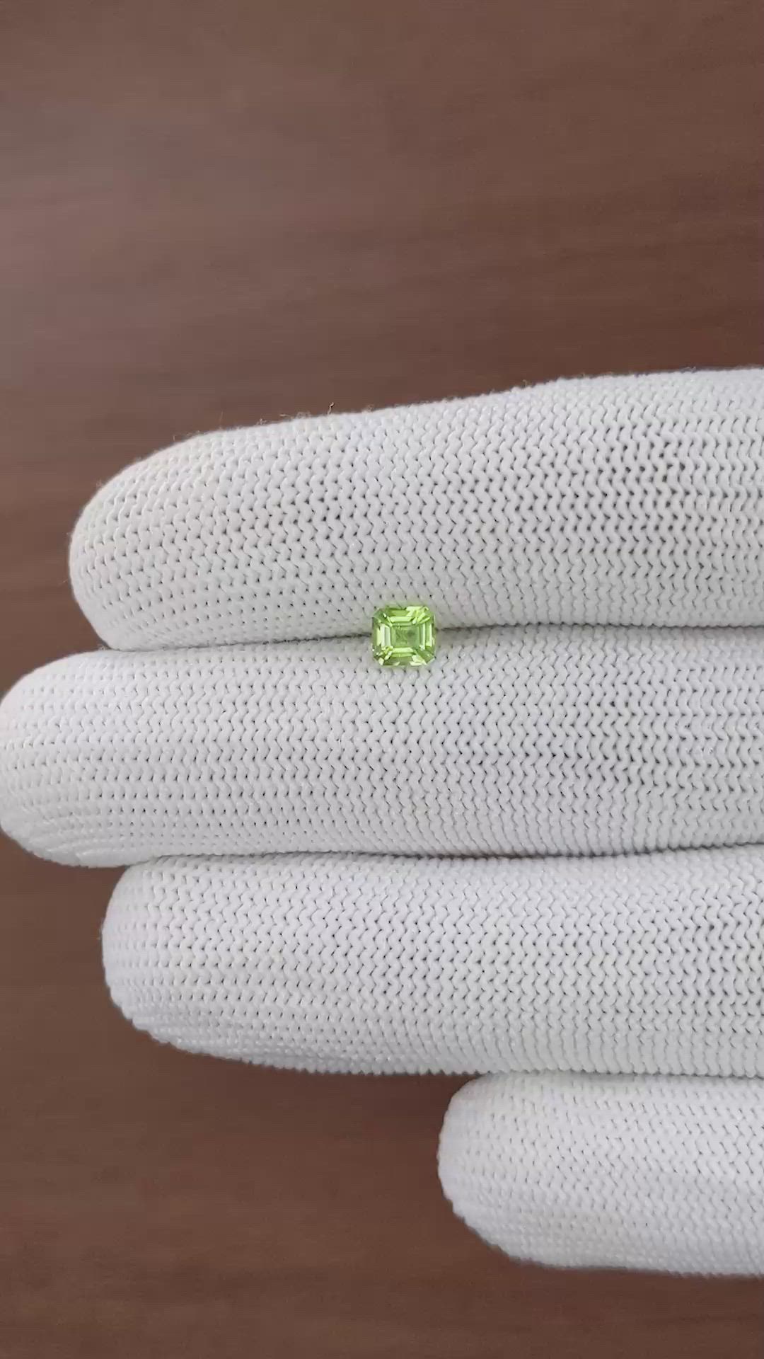 0.56 Ct. Green (Lime Green) Peridot from Tanzania Size Video
