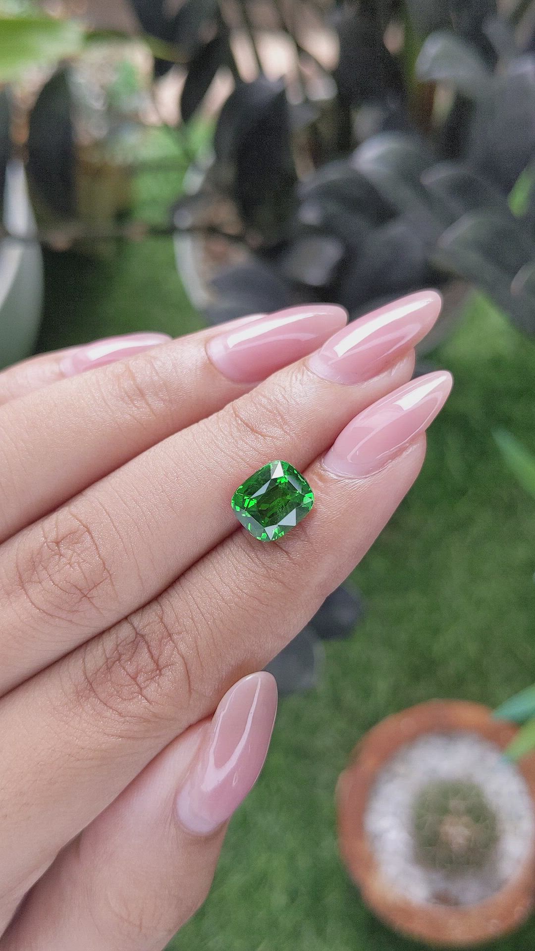 3.31 Ct. Tsavorite Garnet from Tanzania Size Video