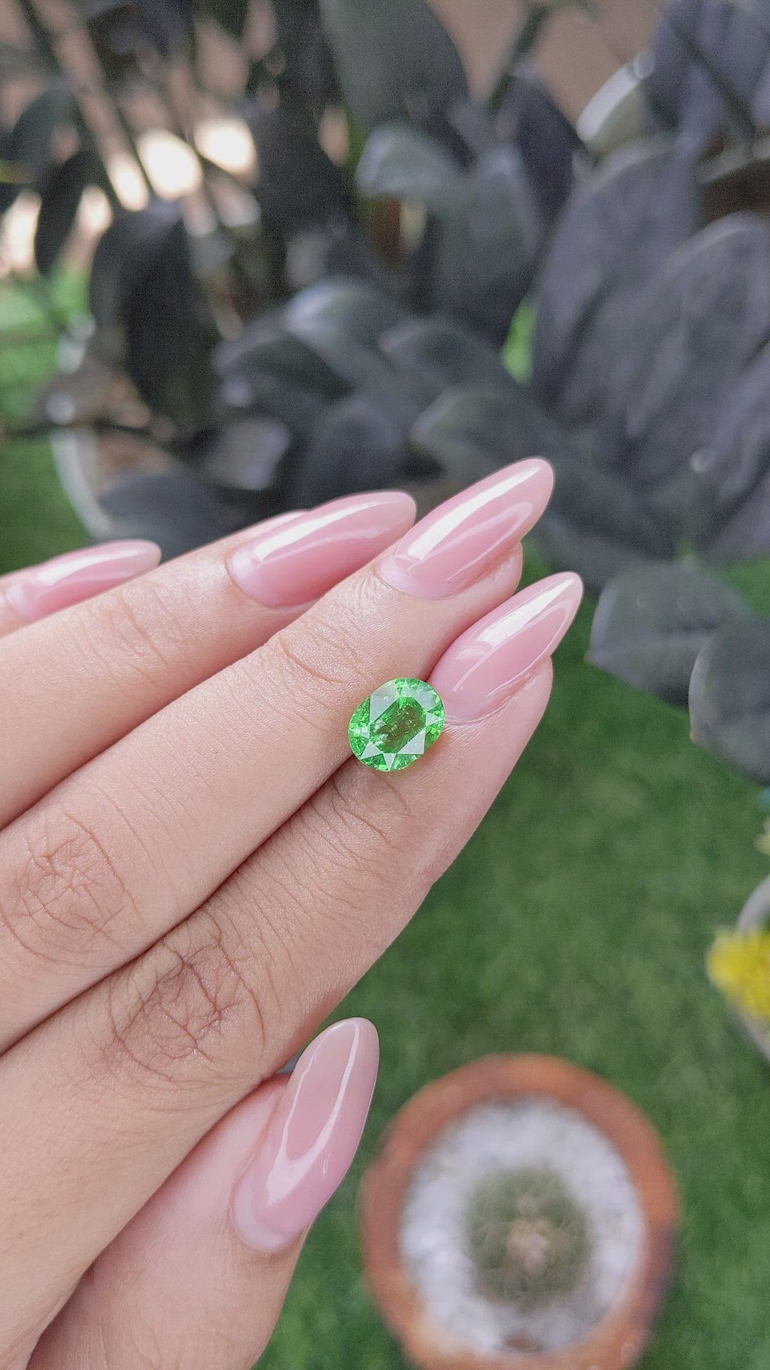 2.43 Ct. Tsavorite Garnet from Tanzania Size Video