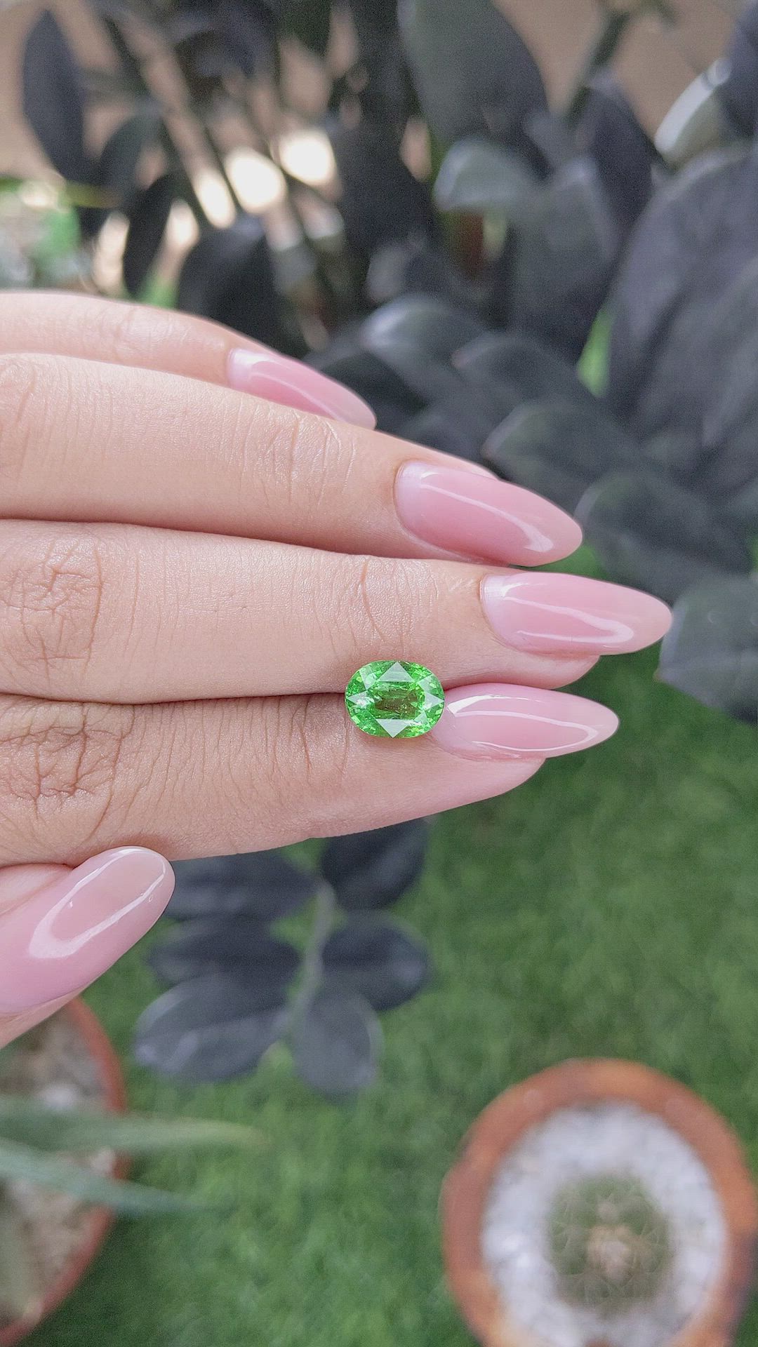 2.43 Ct. Tsavorite Garnet from Tanzania Size Video
