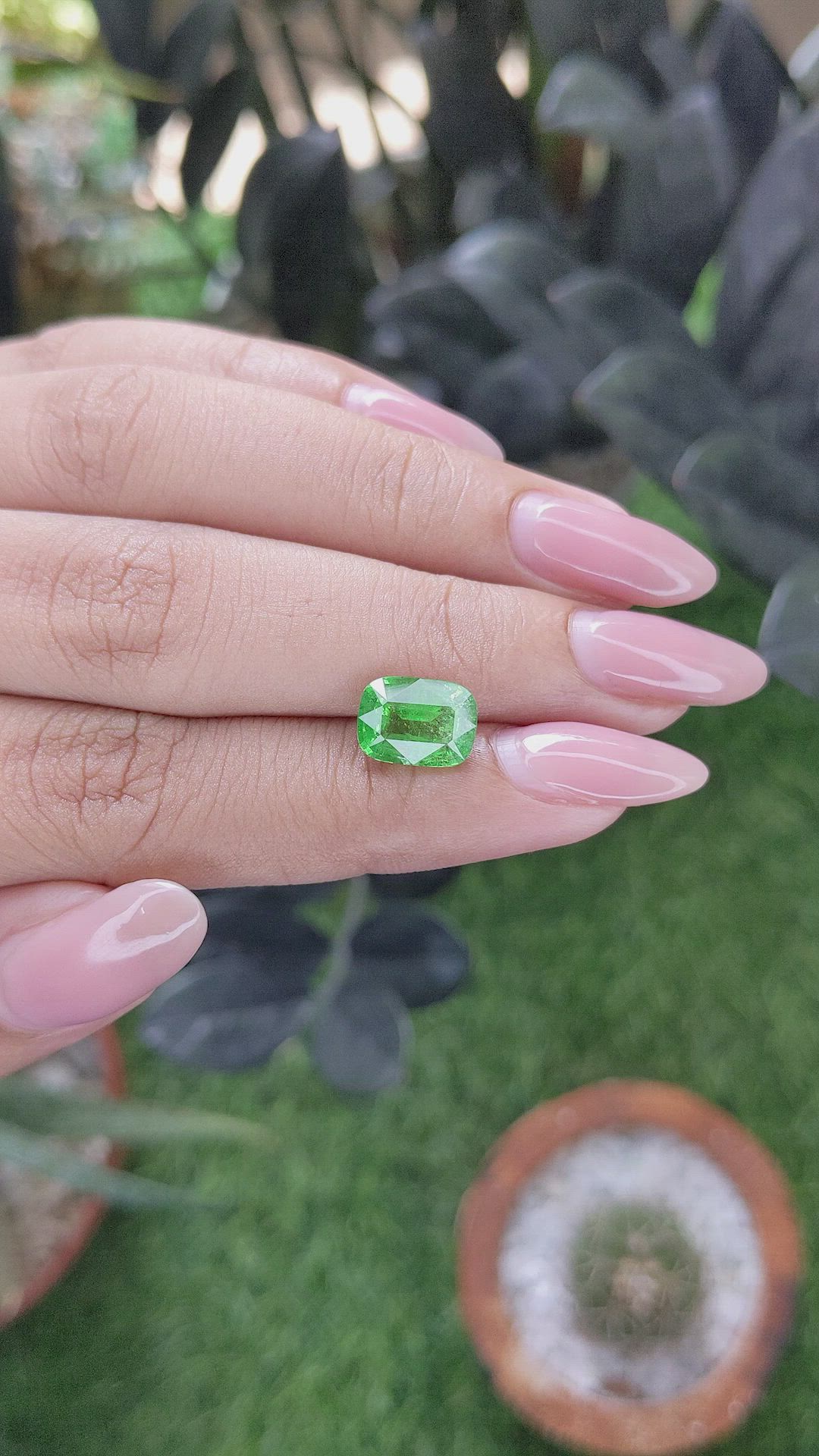 3.16 Ct. Tsavorite Garnet from Tanzania Size Video