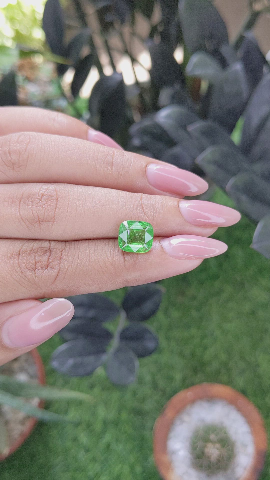3.48 Ct. Tsavorite Garnet from Tanzania Size Video