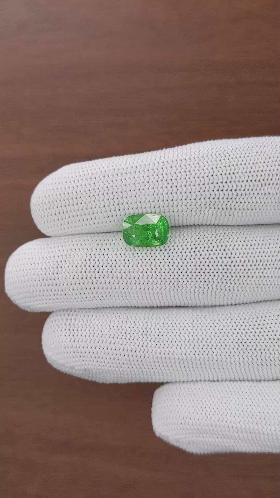3.58 Ct. Tsavorite Garnet from Tanzania Size Video