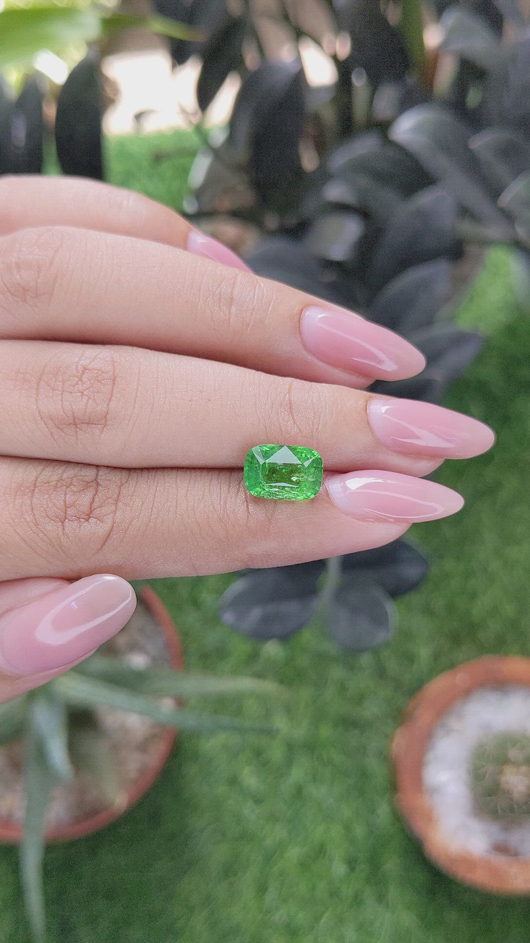 3.58 Ct. Tsavorite Garnet from Tanzania Size Video