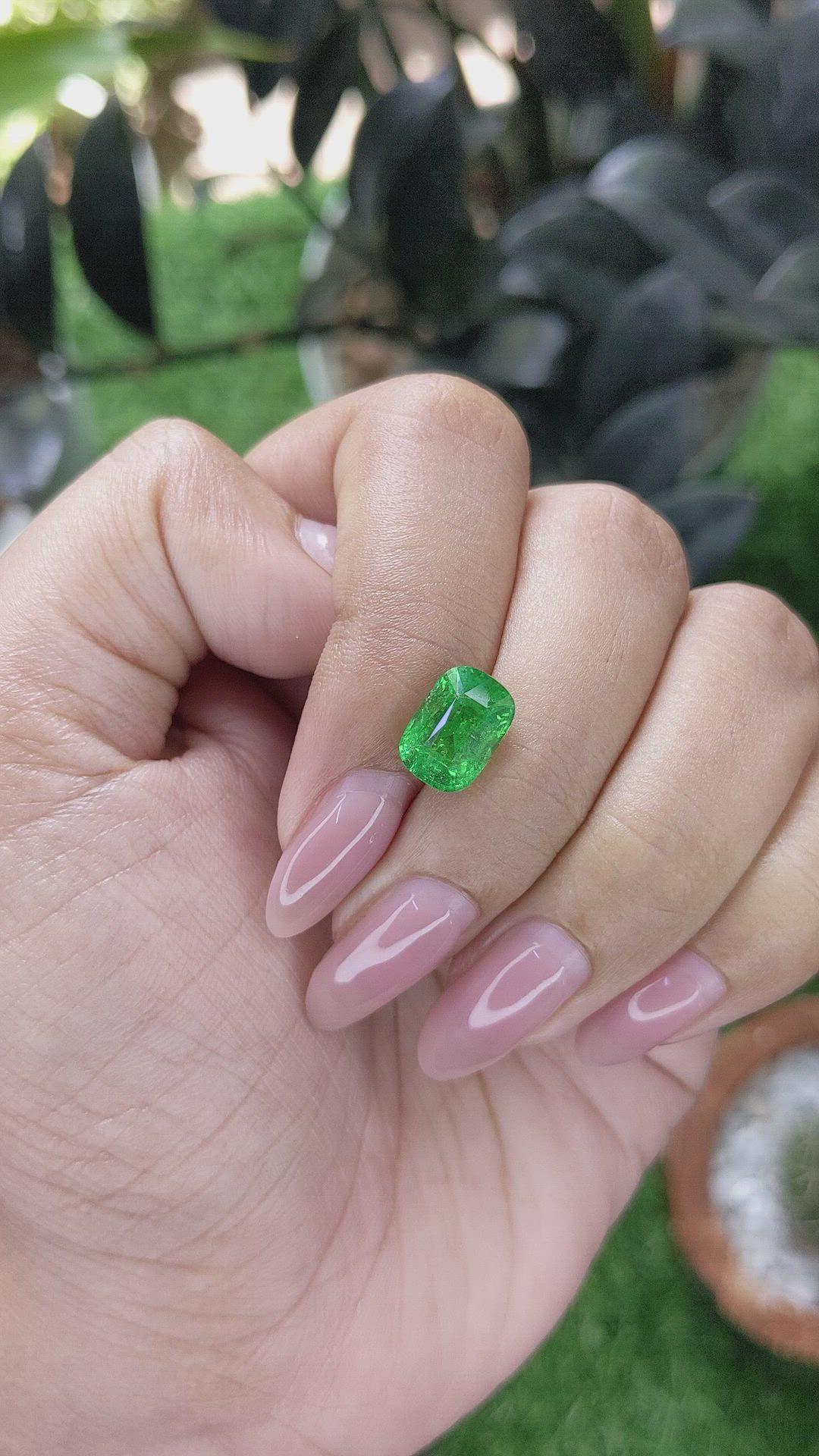 3.58 Ct. Tsavorite Garnet from Tanzania Size Video