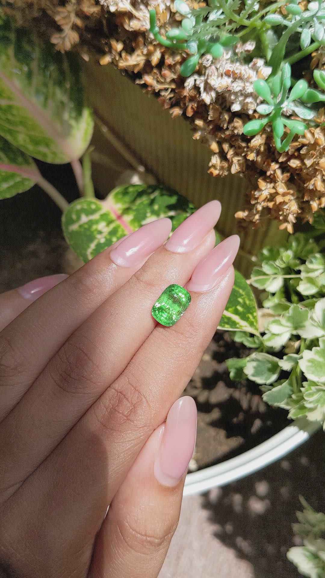 3.58 Ct. Tsavorite Garnet from Tanzania Size Video