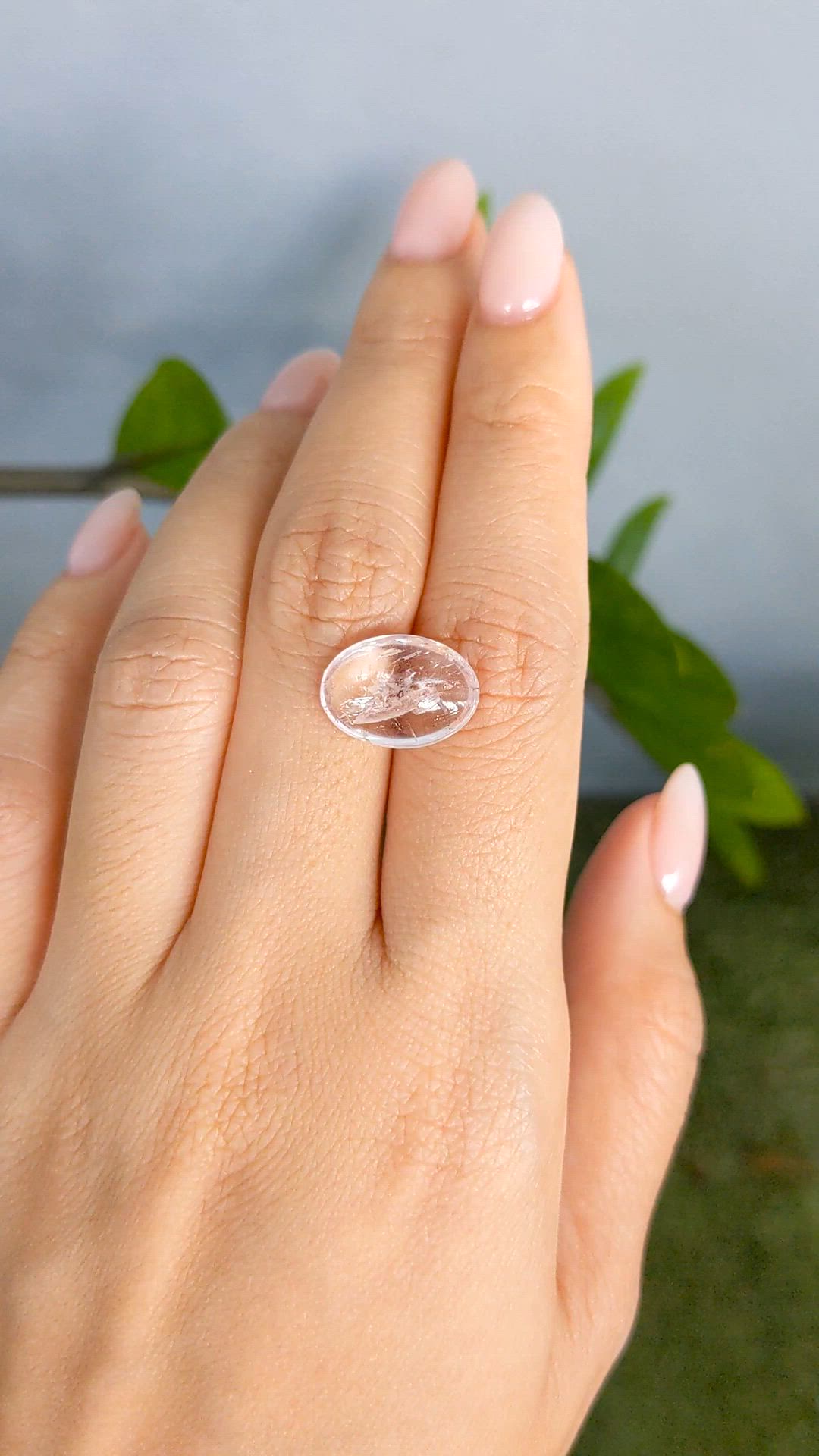 5.70 Ct. Pink Cabochon Morganite from Brazil Size Video