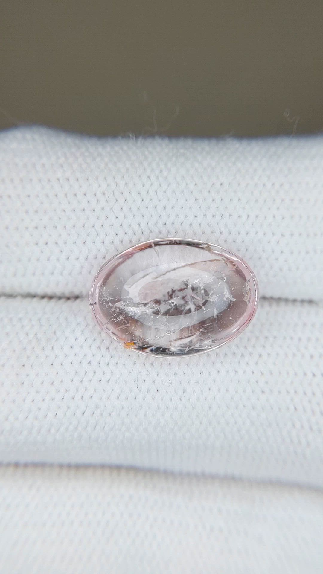5.70 Ct. Pink Cabochon Morganite from Brazil Size Video