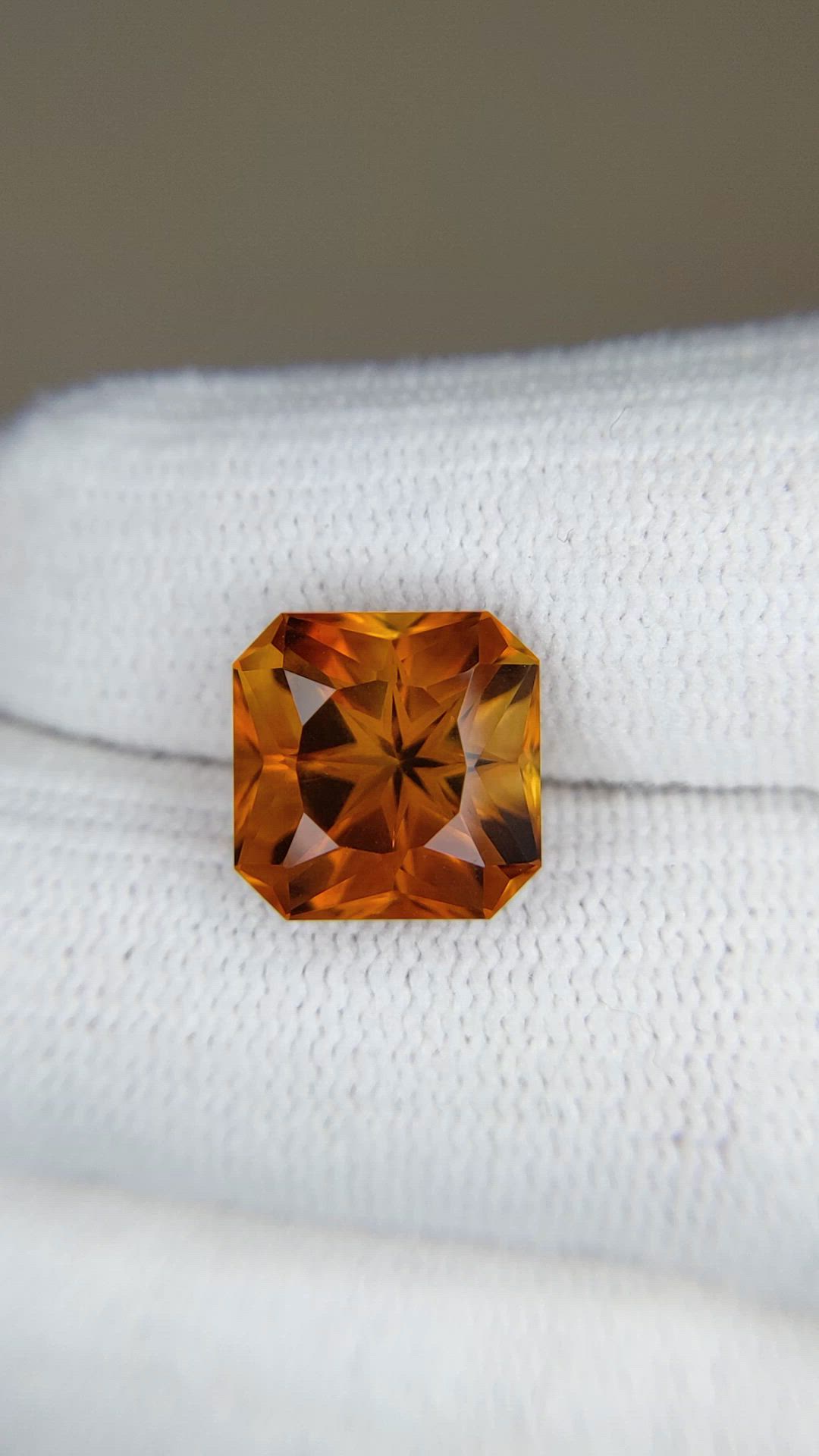 6.45 Ct. Orangish Brown Citrine from Brazil Size Video