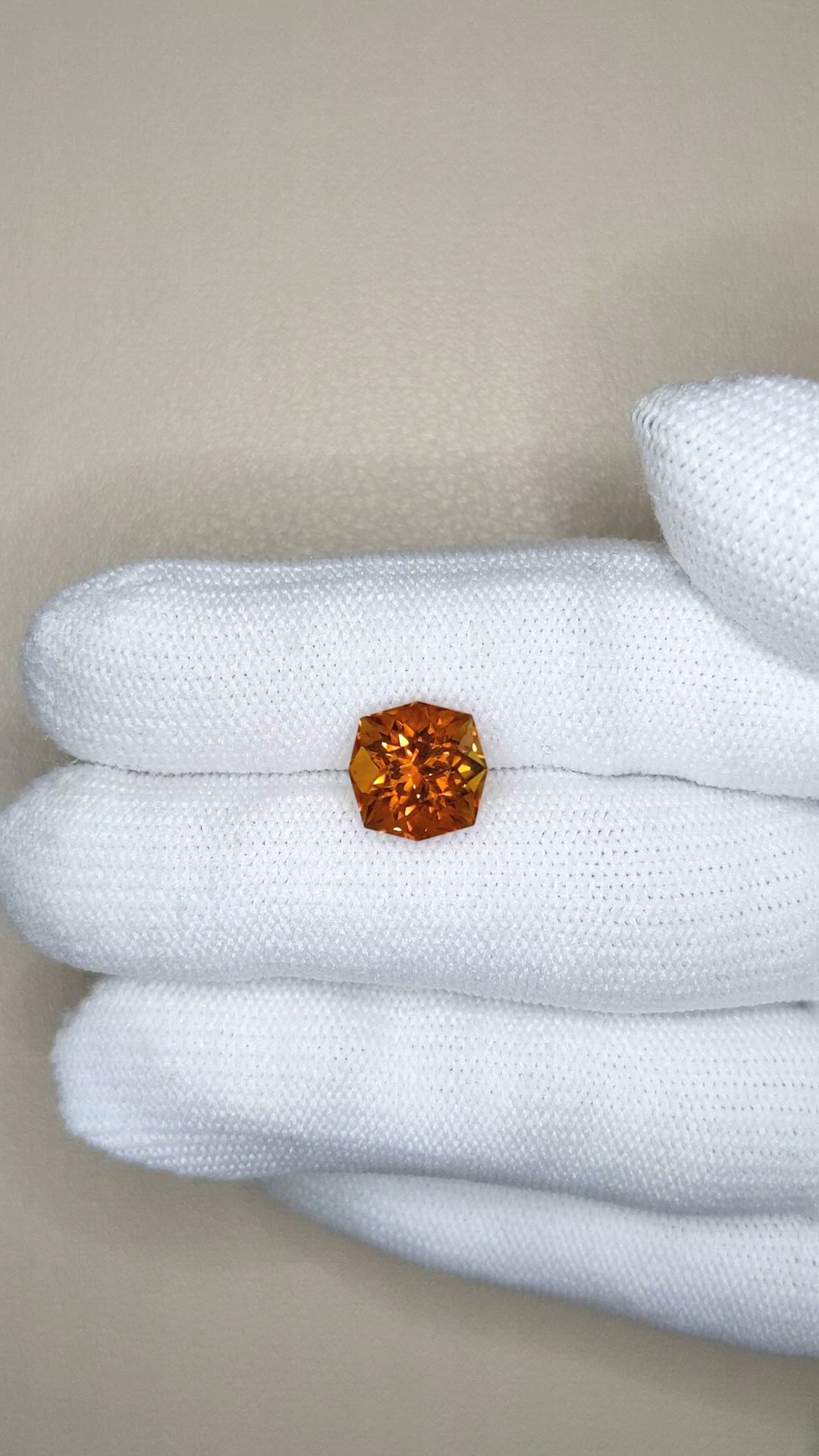 3.50 Ct. Madeira (Reddish Orange) Citrine from Brazil Size Video