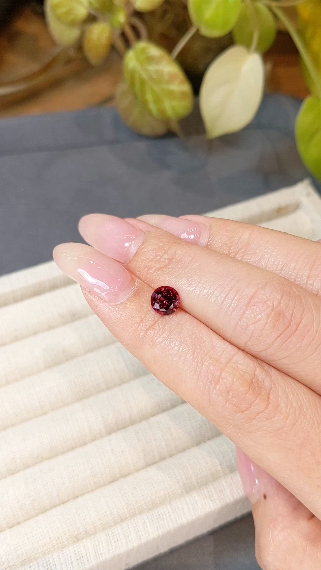 1.26 Ct. Purplish Red Garnet from Brazil Size Video