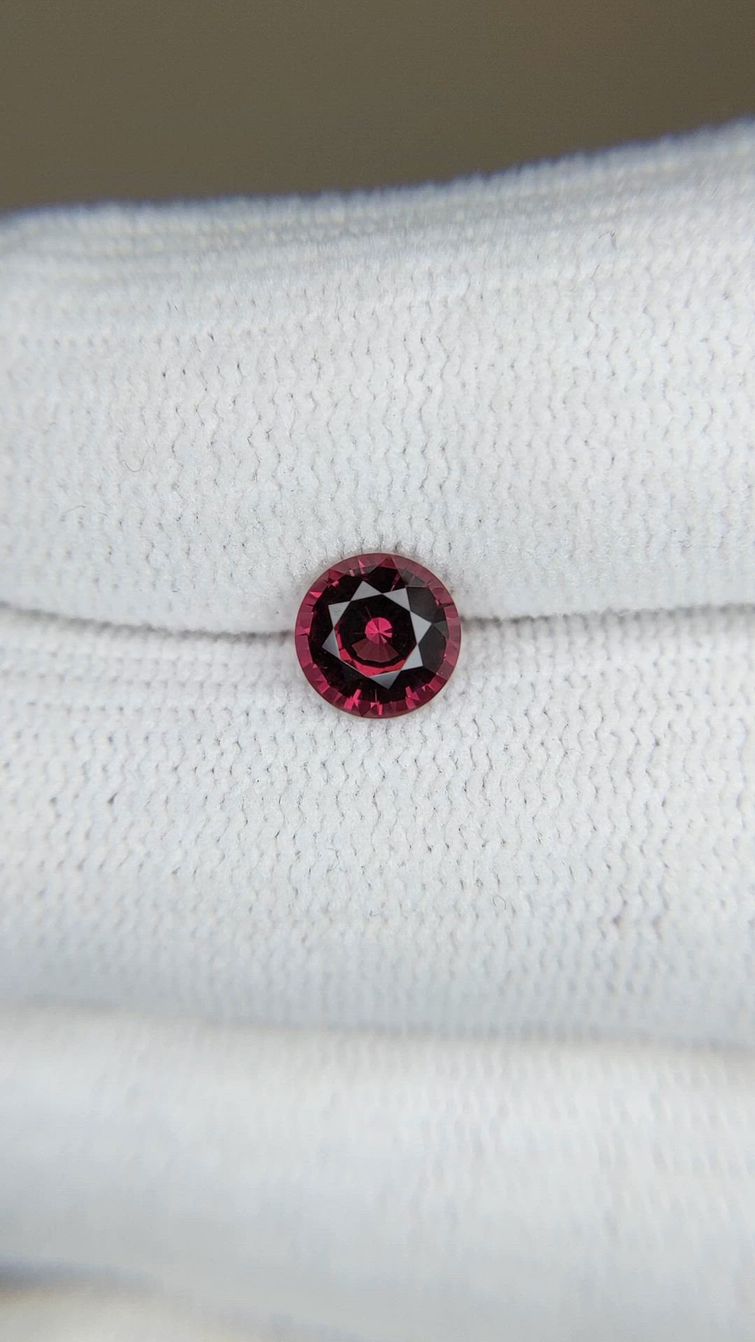 1.26 Ct. Purplish Red Garnet from Brazil Size Video