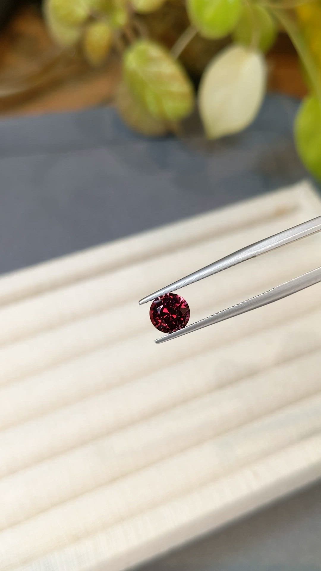 1.26 Ct. Purplish Red Garnet from Brazil Size Video