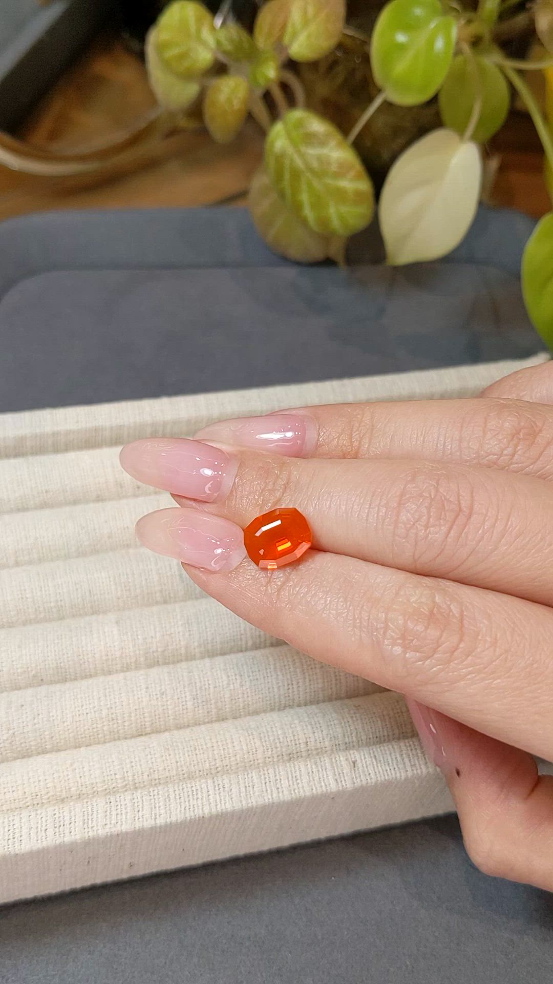 2.21 Ct. Orange Fire Opal (Flame Opal) from Mexico Size Video