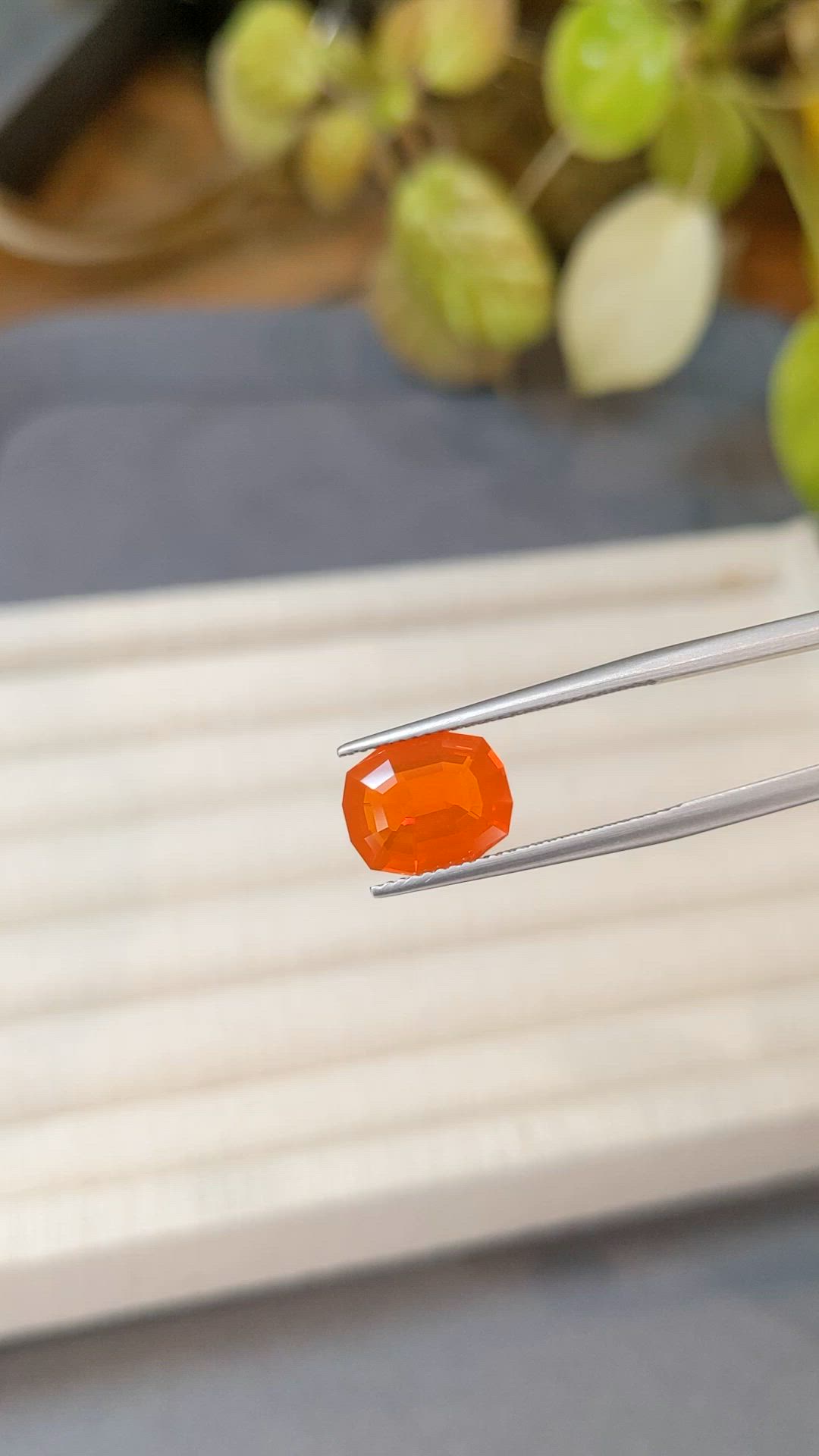 2.21 Ct. Orange Fire Opal (Flame Opal) from Mexico Size Video