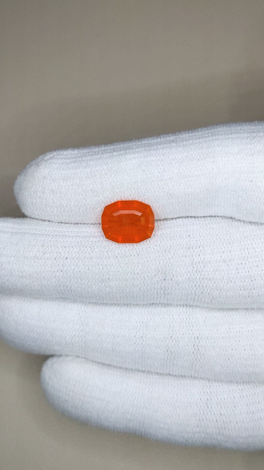 2.21 Ct. Orange Fire Opal (Flame Opal) from Mexico Size Video