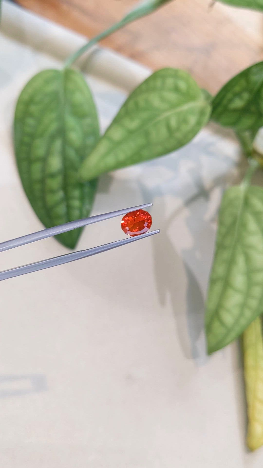 0.93 Ct. Orange Fire Opal (Flame Opal) from Mexico Size Video
