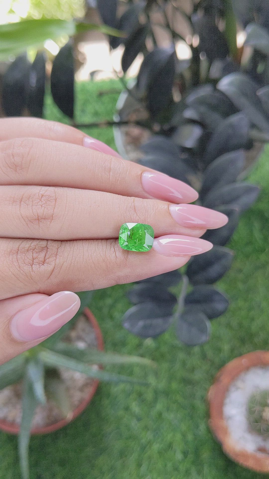 4.32 Ct. Tsavorite Garnet from Tanzania Size Video