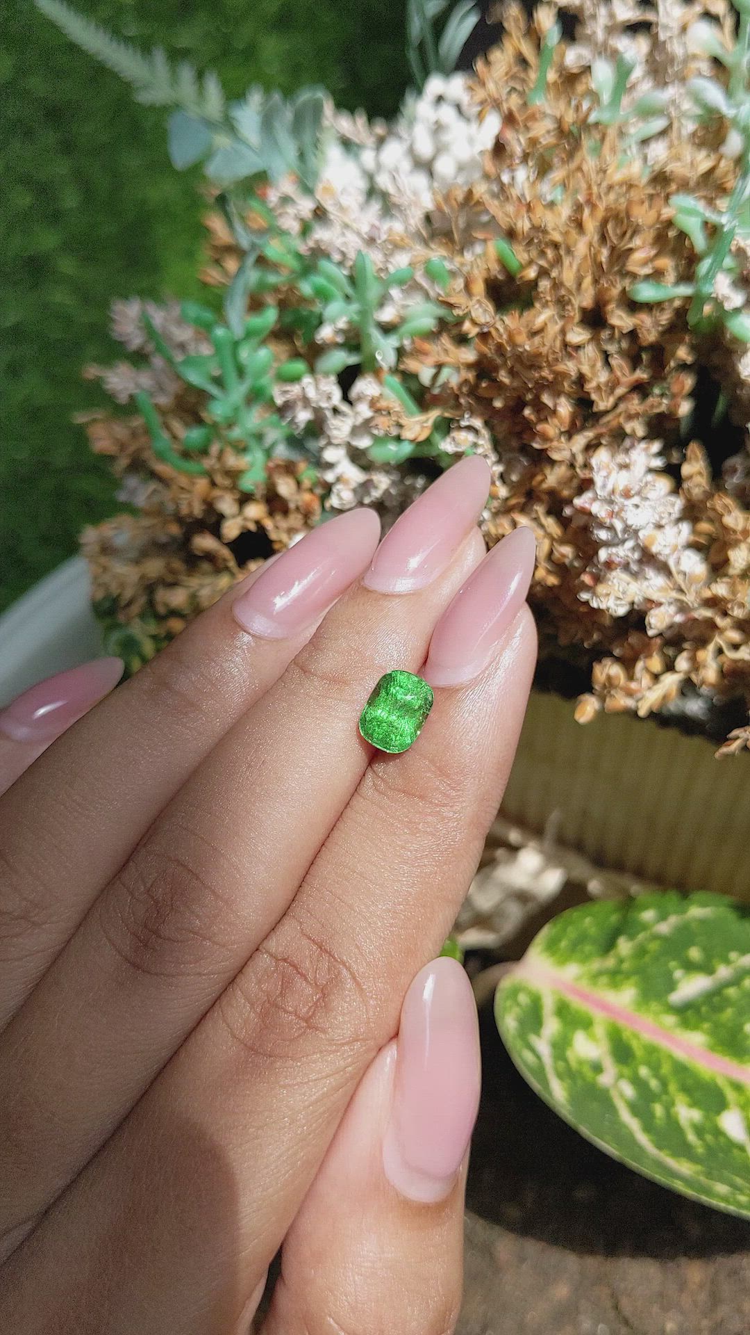1.92 Ct. Tsavorite Garnet from Tanzania Size Video