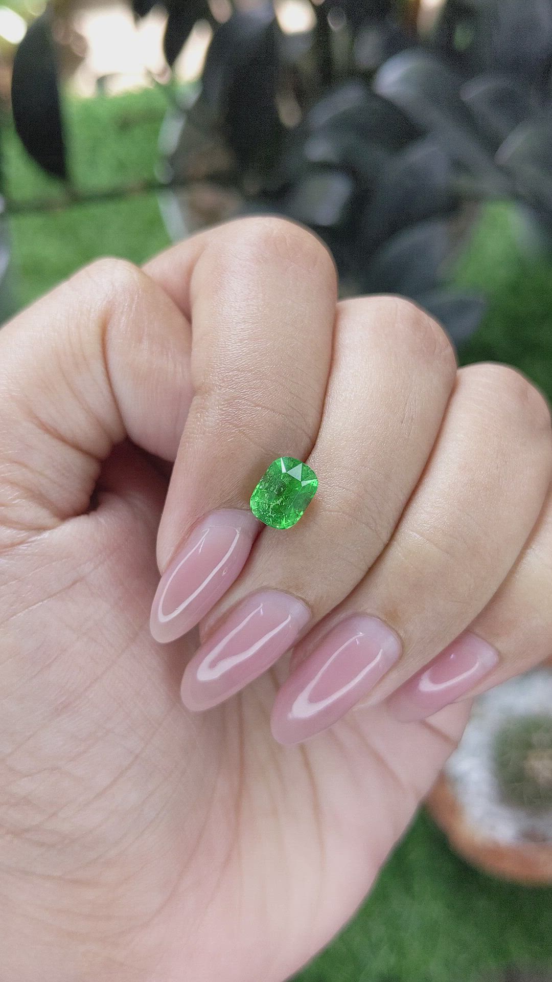 1.92 Ct. Tsavorite Garnet from Tanzania Size Video