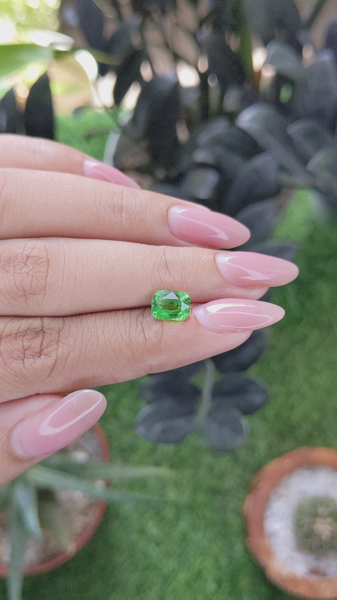1.66 Ct. Tsavorite Garnet from Tanzania Size Video